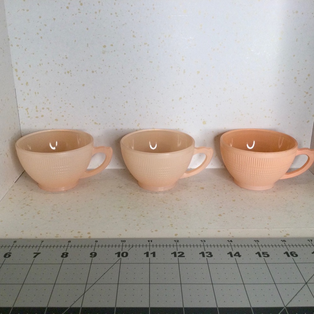 Dominion Glass - Pink Saguenay Pattern, Trio of Cups - Picture 2 of 9
